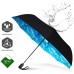 Зонт Repel Travel Windproof, чёрный, голубое небо